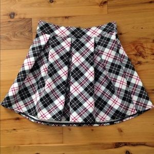 Plaid Skater Skirt (Pink/Black/White)